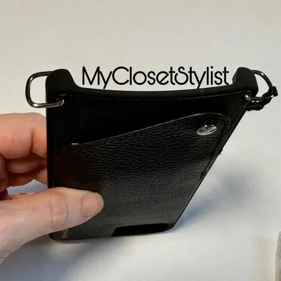 BANDOLIER Black Leather iPhone Case Wallet 8+, 7+, 6+ plus Strap NEW SET! Unisex